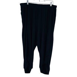 Colletta High Rise Cropped Balloon Pants Size 16 Black Pull On Causal Tulip Hem